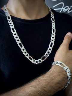 Conjunto 3x1 13mm corrente + pulseira - Prata 925 - comprar online