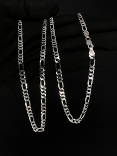 Conjunto 3x1 5mm cordão + pulseira - Prata 925 na internet