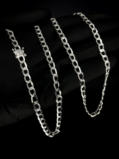 Corrente Grumet 70cm x 5mm fecho gaveta - Prata 925 - loja online
