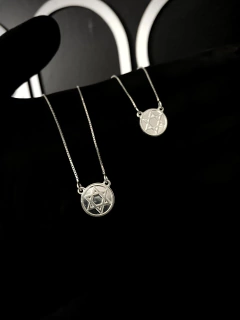 Escapulário Estrela de Davi 60cm (cód 5) - Prata 925