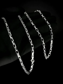 Corrente Tijolinho VZ 70cm x 4mm - Prata 925 - comprar online