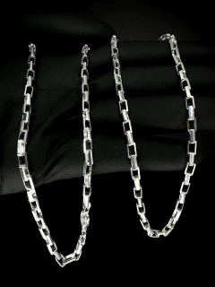 Corrente Tijolinho VZ 70cm x 4mm - Prata 925 - Brandels Joias - Prata 925