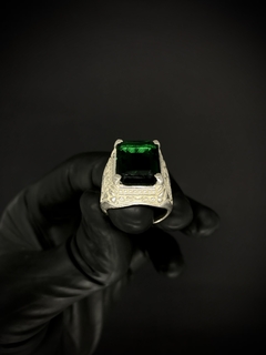Dedeira Pedra Verde - Prata 925 na internet