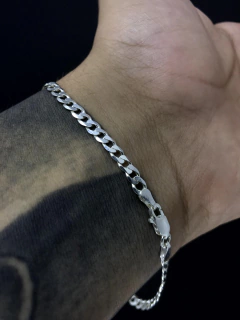 Conjunto Grumet 4mm corrente + pulseira - Prata 925