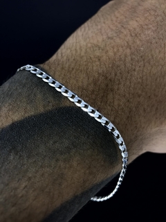 Conjunto Grumet 4mm corrente + pulseira - Prata 925 - comprar online