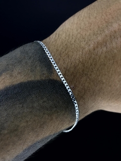 Conjunto Grumet 2mm corrente + pulseira - Prata 925 - comprar online