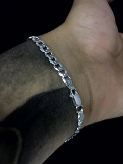 Conjunto Grumet 5mm corrente + pulseira - Prata 925