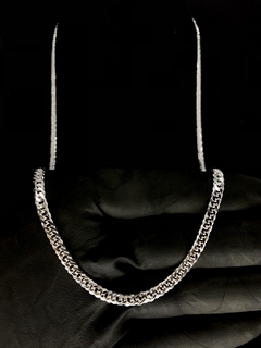 Conjunto Elo Duplo 5mm corrente + pulseira - Prata 925 - comprar online