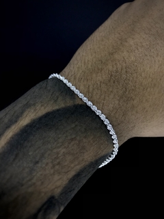 Conjunto Baiano 3mm corrente + pulseira - Prata 925 na internet