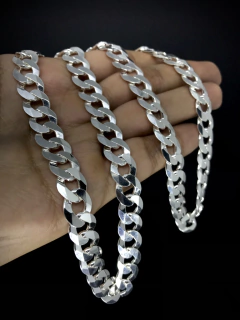 Corrente Grumet 70cm x 12mm - Prata 925