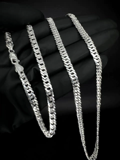 Corrente Elo Duplo 70cm x 6mm - Prata 925 - comprar online