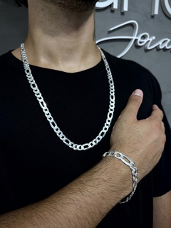 Conjunto 3x1 10mm corrente + pulseira - Prata 925 - comprar online
