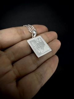 Pingente Fé Medalha P - Prata 925