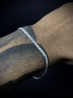 Pulseira Elo Duplo 3mm - Prata 925