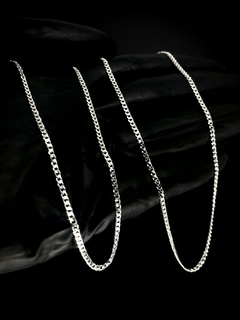 Imagem do Conjunto Grumet 2mm corrente + pulseira - Prata 925