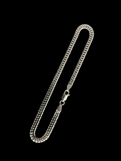 Conjunto Elo Duplo 4mm corrente + pulseira - Prata 925 na internet