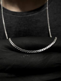 Conjunto Grumet 2mm corrente + pulseira - Prata 925 - loja online