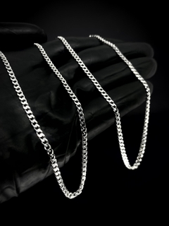 Imagem do Conjunto Grumet 3mm corrente + pulseira - Prata 925