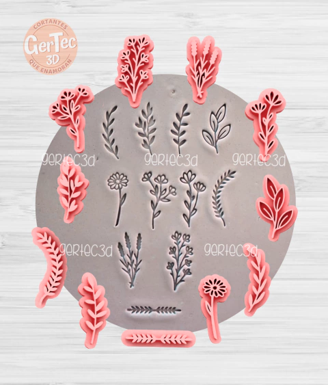 SET X11 SELLOS RAMITAS HOJAS FLORES - comprar online