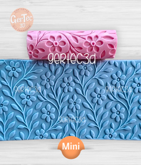 MINI RODILLO TEXTURADOR FLORAL (D4) - comprar online