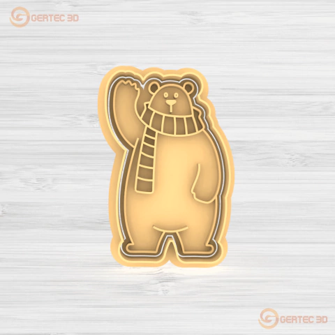 OSO POLAR SALUDA Cortante + Stamp