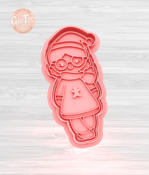 MAMÁ NOEL MUÑEQUITA ALARGADA Cortante + Stamp