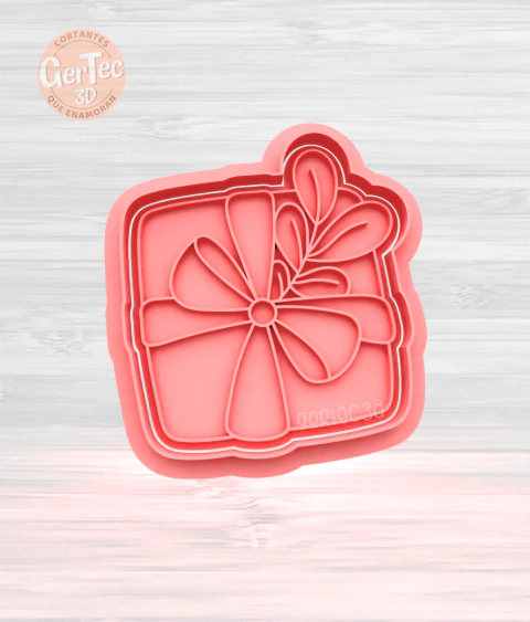 CAJA REGALO CON HOJITAS Cortante + Stamp