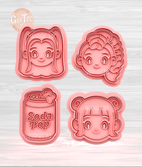 SET X4 GUERRERAS K-POP Cortante + Stamp - comprar online