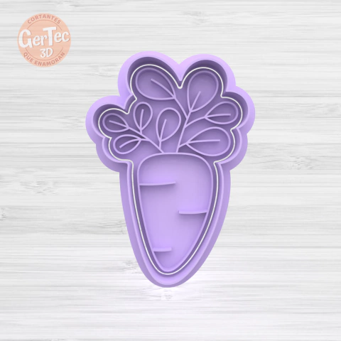 ZANAHORIA CON HOJITAS Cortante + Stamp