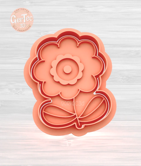 FLOR CON TALLO (D2) Cortante + Stamp
