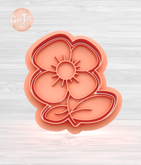 FLOR CON TALLO (D4) Cortante + Stamp