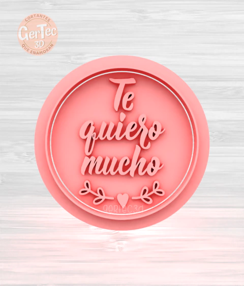 "TE QUIERO MUCHO" STAMP D2 (Cortante Opcional)