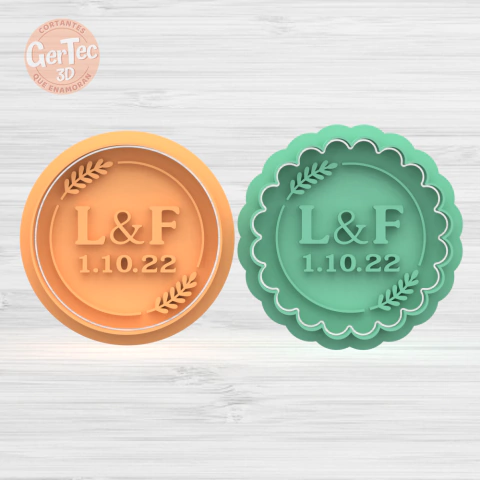 INICIALES C/ FECHA PERSONALIZADO Cortante + Stamp