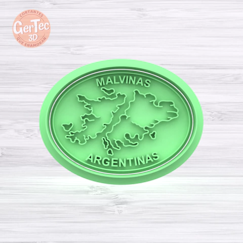 ISLAS MALVINAS CON TEXTO Cortante + Stamp