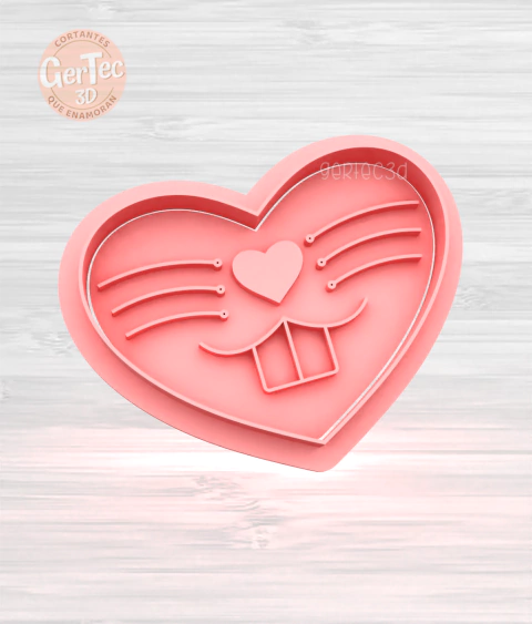 HOCICO CORAZÓN CONEJO Cortante + Stamp