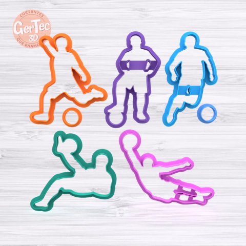 SET JUGADORES DE FÚTBOL X5 Cortante Silueta