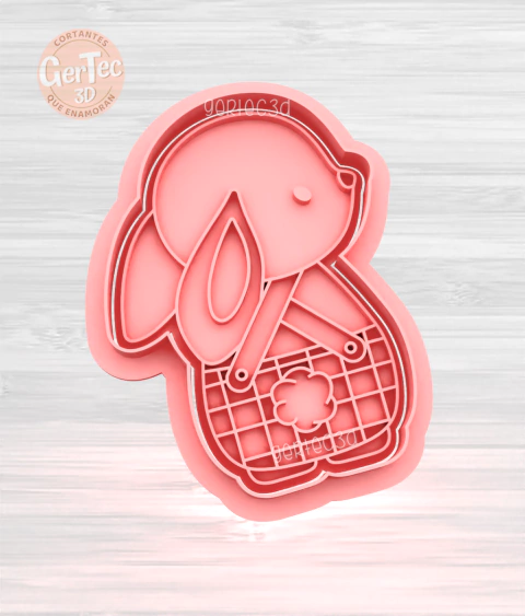 CONEJITO JARDINERO Cortante + Stamp