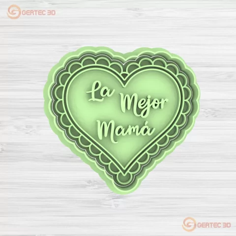 CORAZÓN LA MEJOR MAMÁ Cortante + Stamp