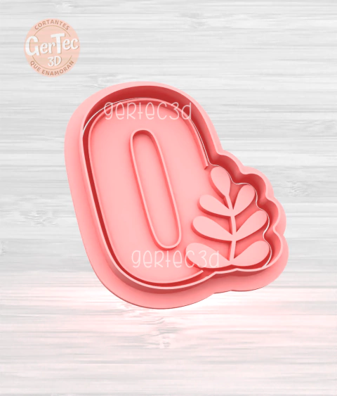 NÚMERO CERO CON HOJITAS Cortante + Stamp