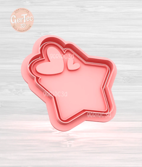 MARCO CORAZONES ESTRELLA Cortante + Stamp