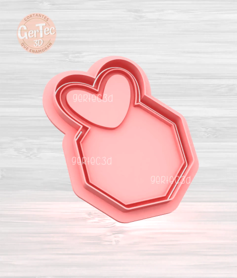 MARCO CORAZONES OCTOGONAL Cortante + Stamp