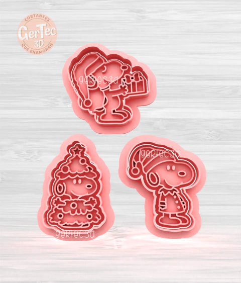 SET X3 MINI SNOOPY NAVIDAD Cortante + Stamp - comprar online