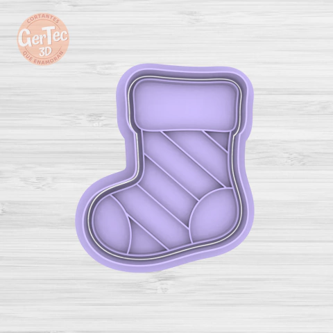 BOTITA NAVIDEÑA A RAYAS Cortante + Stamp