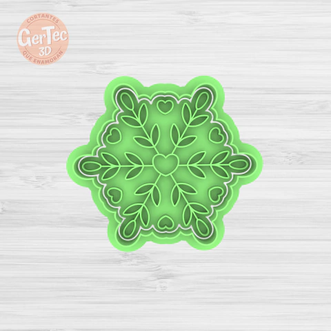 COPO HOJITAS Y CORAZONES Cortante + Stamp