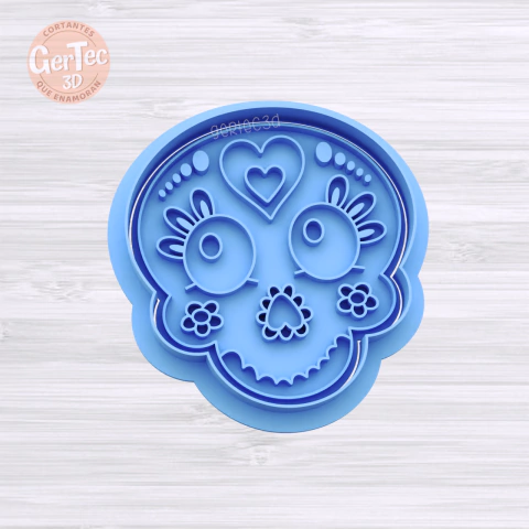 CALAVERA FLORAL Cortante + Stamp