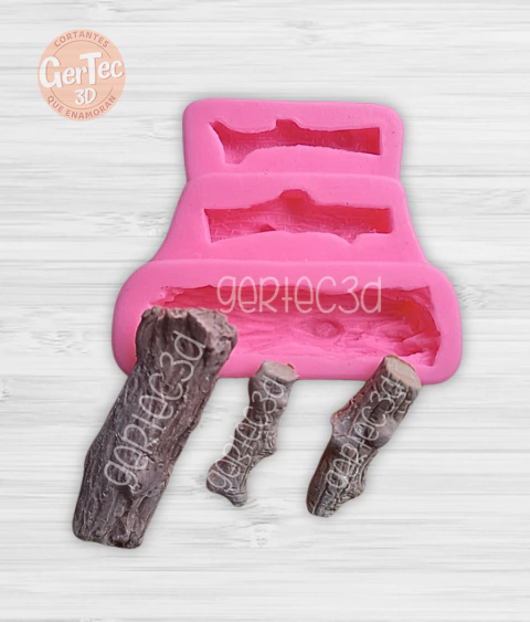 MOLDE SILICONA 3 TRONCOS DE ARBOL