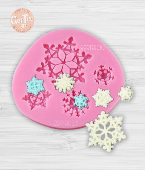 MOLDE SILICONA COPOS DE NIEVE