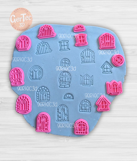 MINI STAMP PUERTAS Y VENTANAS MEDIEVAL x12 u.