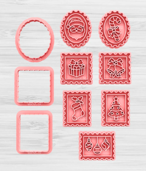 ESTAMPILLAS NAVIDAD SET X7 SELLOS + CORTANTES