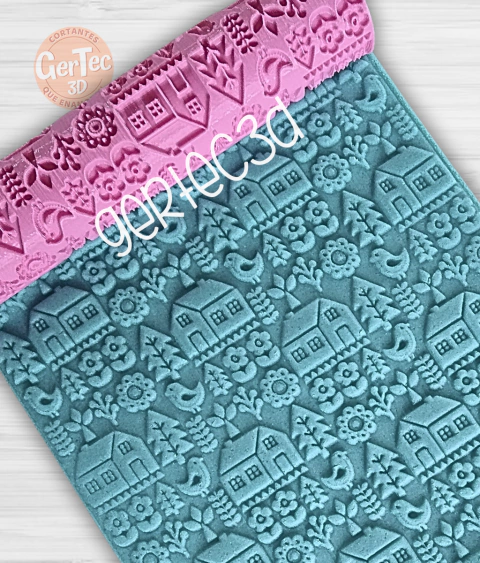 RODILLO TEXTURADOR CASITA FLORAL